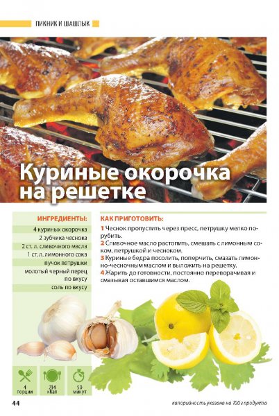 Куриные окорочка на решётке