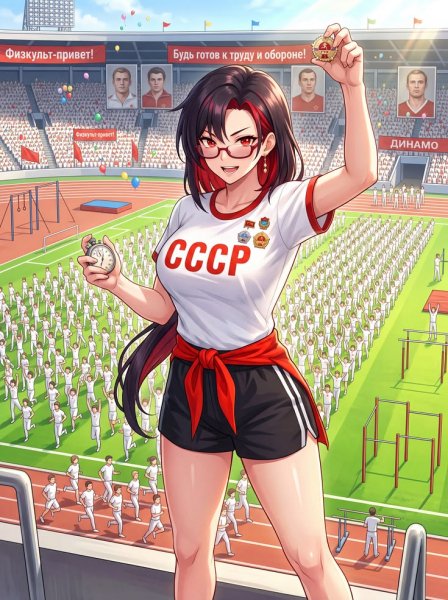 Секундомер и золотой значок ГТО (Будь готов к труду и оборо