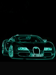 Neon car bugatti