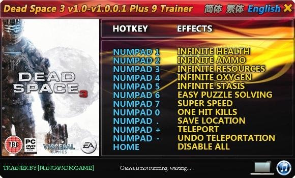 Dead Space 3 v1.0-v1.0.0.1 Plus 9 Traine