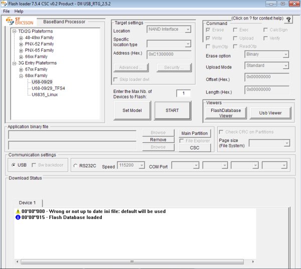 Flash Loader v7.5.4 CSC v0.2 Product - Dll USB