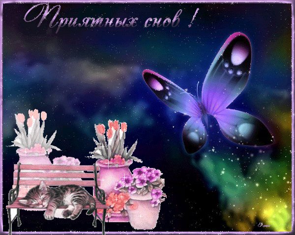 Анимированная открытка приятных снов