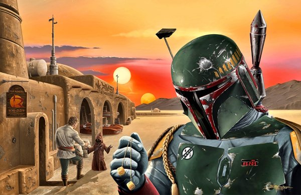 Warriors Star Wars Movies Boba Fett Helmet Fan ART 571152 128