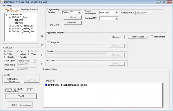 Flash loader v7.4.7 SSG v0.1 - Dll USB RTG 2.5