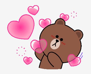 LINE Official Stickers - Brown &amp; Cony Heart Melting Roma