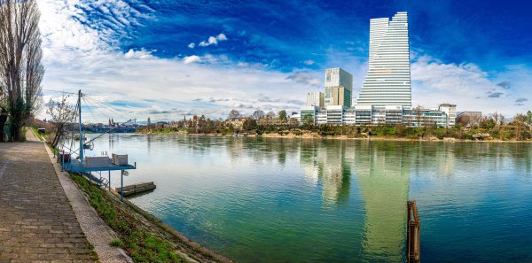Switzerland Rivers Houses Basel Waterfront