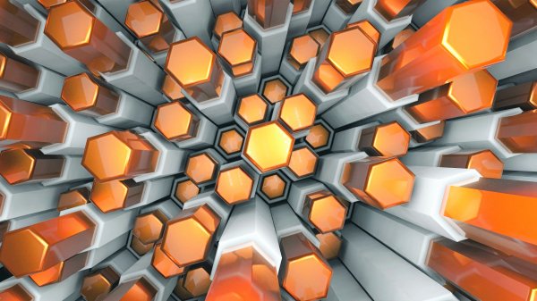 Shestigranniki struktura 3d 151276 3840x2160