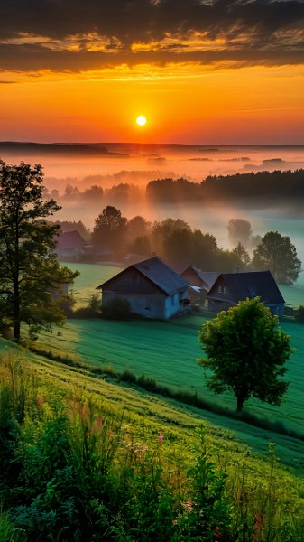 Village-summer-and-sunrise-200325