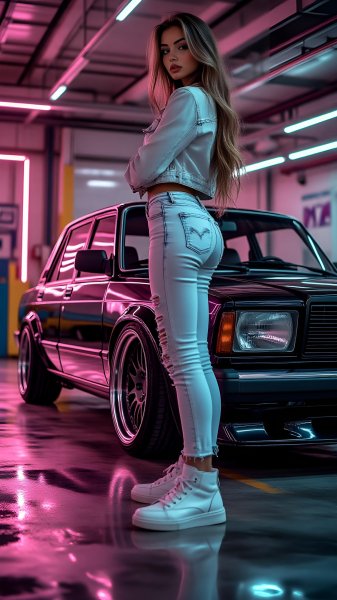 Girl-with-car-vaz-neon-080825