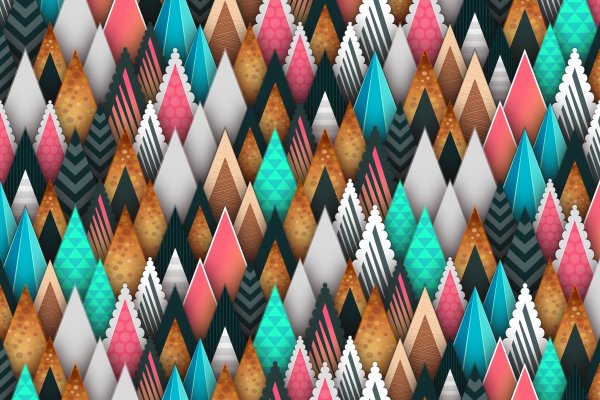 Geometry-patterns-triangles-turquoise-pink-multicolored