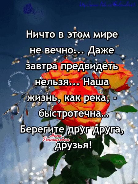 Берегите друг друга,друзья