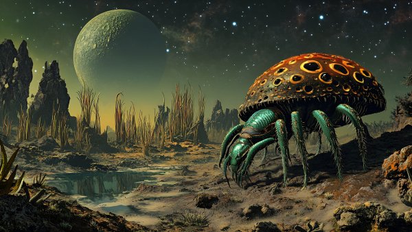 365493 inoplanetnoe nasekomopodobnoe sushestvo polzaet po