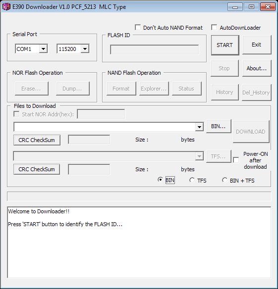 E390 Downloader v1.0 PCF 5213 MLC Type