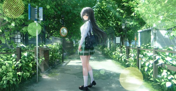 Konachan.com - 376226 3d black hair building kneehighs