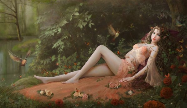 99px ru wallpaper 180490 devushka lejit na zem