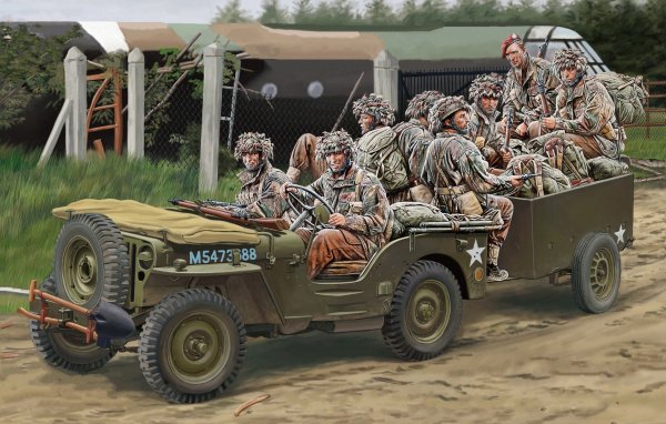 British Airborne Troops Riding In Truck