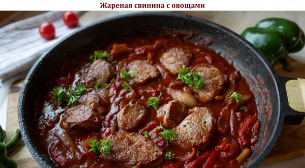 Жареная свинина с овощами