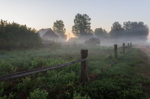 утро в деревне