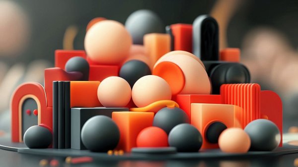 Orange-black-geometry-shapes-modern-design