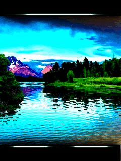 Nature река горы лес анимация