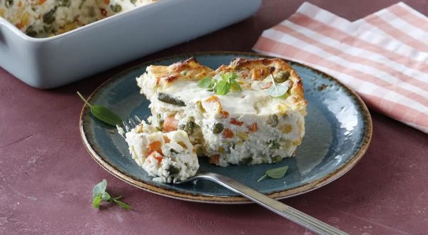 Творожная запеканка с овощами