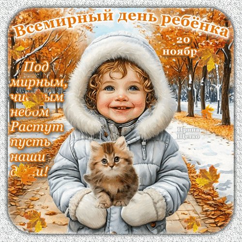 Анимированная открытка день ребенка