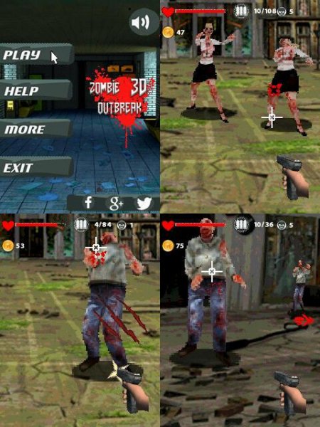 Zombies Outbreak 3D 128x160