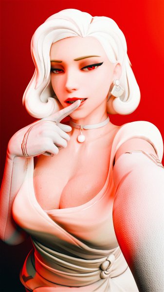 Mercy in White Selfie-53a