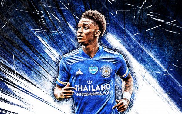 4k-demarai-gray-grunge-art-leicester-city-fc-english-football
