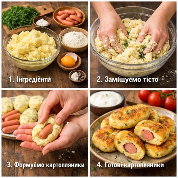 Картопляникы с Сосиской
