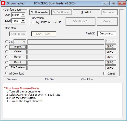 BCM213X1 Downloader v.0.68(D) (S5230)