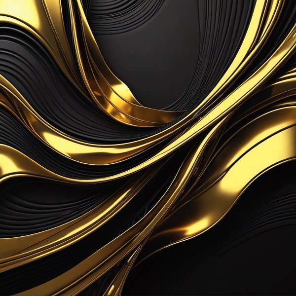 Черное,золото,абстракция,3D,обои на рабочий стол.05