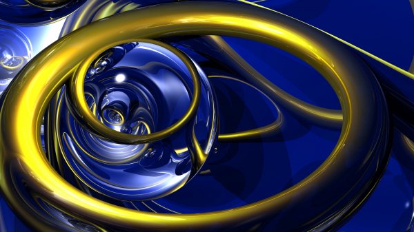 Gold-blue-rings-metallic-smooth