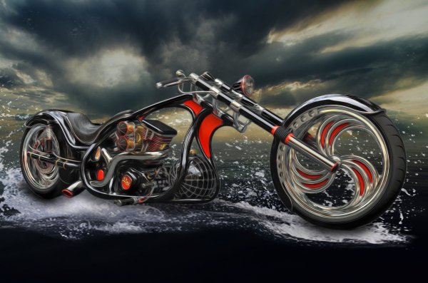 mototsikl-baik-voda-bryzgi-fotoshop