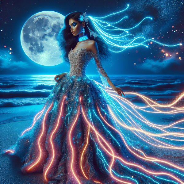 Арт,девушка,море,неон,фэнтези.08