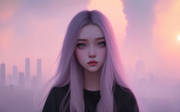 Girl Pink Hair Chromatic Elegance