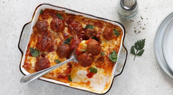 Картофельная запеканка - с фрикадельками