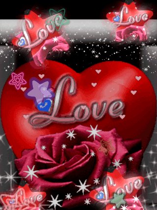 Gif di San Valentino gratis, cuori glitterati, Rose glitter