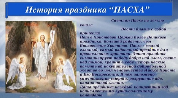 История Праздника "ПАСХА"