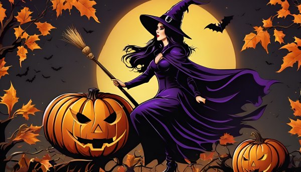 Хэллоуин,ведьма,вектор.13