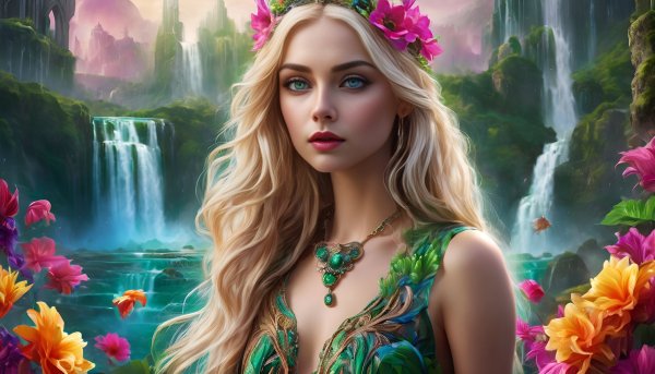 Девушка,фэнтези,блондинка,зеленые глаза.22