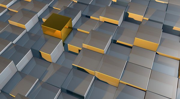 Gold-gray-cubes-geometry-metal