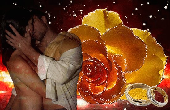 Анимированная открытка любовь и романтика