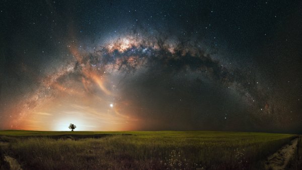Nature-landscape-sky-trees-grass-field-night-stars-milky-way
