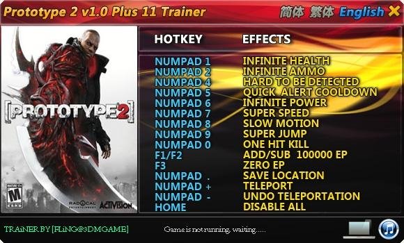 Prototype 2 v1.0 Plus 11 Trainer
