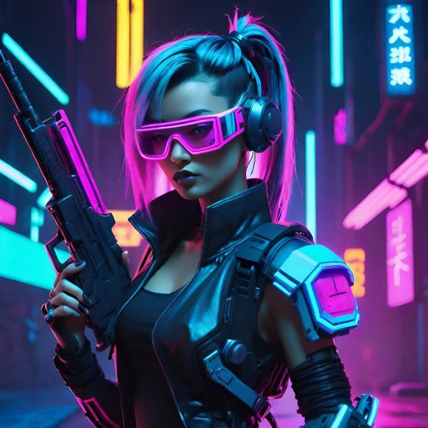 Киберпанк,девушка,неон,фантастика.20