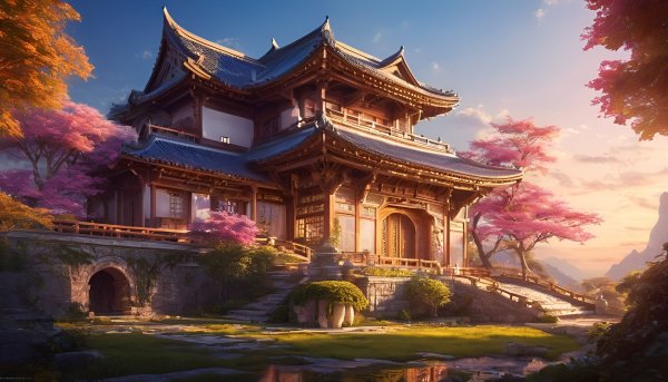 Фэнтези,пейзаж,в азиатском стиле,китай,архитектура09