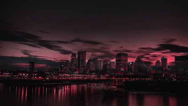 Город Ночь Панорама 4K