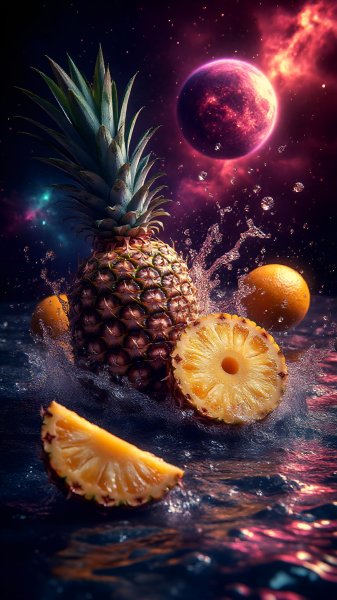 Fruit-ananas-and-planet-neon-011025
