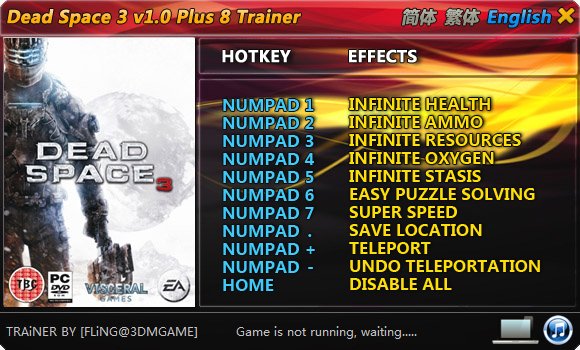 Dead Space 3 v1.0 8 Trainer FLiNG